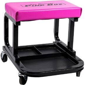 Rolling Creeper Seat with Tool Tray, Pink