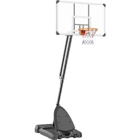 Basketball Hoop, 7.6-10 ft Adjustable Height Portable Backboard System, 54 inch Basketball Hoop & Goal, Kids & Adults Basketball Set with Wheels, Stand, and Fillable Base, for Outdoor/Indoor