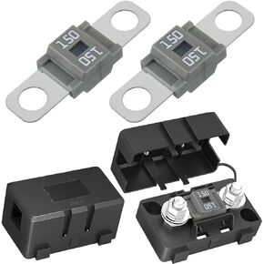 Tiooka AMI/Midi Fuse Holder 2 Pcs Inline Fuse Holder with Cover and Bolt-Down Studs for Marine Cars Trucks Vehicles 50A Fuse