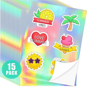GIRAFVINYL Glow in the Dark Printable Sticker Paper for Inkjet Printer - Printable Vinyl Sticker Paper White Vinyl Sheets - Waterproof Decal Paper - 10 Sheets, 8.5"x11"