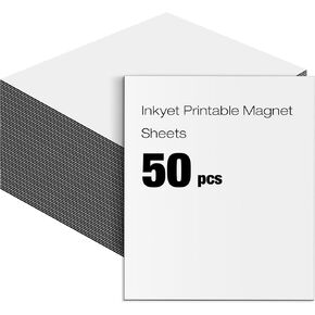 50 Pcs 8.5" x 11" Printable Magnetic Sheets White Magnet Sheets Glossy Non Adhesive Magnetic Printer Paper 11 Mil Thick Waterproof Quick Drying for Inkjet Photo Picture Crafts DIY Projects in Saudi Arabia