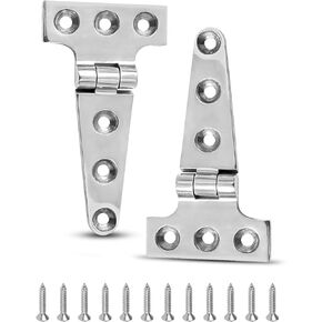 4" x 2" Boat Strap T Hinge Stainless Steel 316 Boat Door Flush Triangle Hinges, Heavy Duty Marine Dock Strap Hinges W/Fasteners for Ship Kayak Yacht