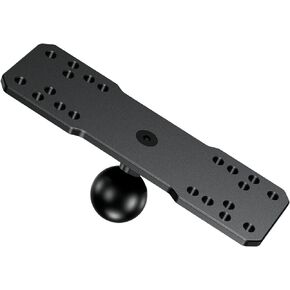 1" Ball Aluminum Alloy Fish Finder Mounting Plate, Universal Marine Electronic Mount Plate for Garmin, Lowrance, Humminbird, Raymarine, for RAM Mounts, Scotty B Size Double Socket Arms