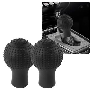 2PCS Car Gear Shif Cover,Silicone Anti-Slip Automotive Gear Shift Knob Cover,Universal Interior Car Accessories for Car Truck with Manual Gear Shifter (Beige)