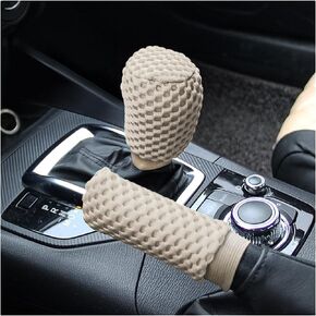 2 Pack Car Gear Shift Knob Cover & Handbrake Cover, Automotive Anti-Slip Breathable Comfortable Handbrake Gear Shift Protector, Vehicle Interior Accessories