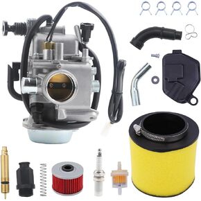 Rancher 350 Carburetor for Honda TRX350 00-06, TRX450 S/ES 98-04, FourTrax 300 1988-2000, Foreman 400 97-04,with Parts Air filter& Oil filter Spark Plug