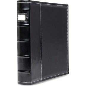 Bellagio-Italia 3-Ring Office Binder Set - Faux Leather - 225-Sheet Storage Capacity - File Storage for Presentations, Documents, and Trading Cards - 3 Pack - Black
