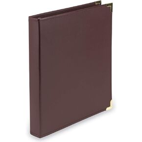 Samsill Classic Collection Executive Presentation 3 Ring Binder/Portfolio Binder, 1 Inch Binder, Brass Round Ring (Holds 200 Sheets), Burgundy