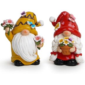 مجموعة Hodao مكونة من قطعتين من حلم اللافندر - عطر أرجواني ووندرلاند رحلة الربيع السويدية Tomte Elf Dwarf تماثيل الصيف جنوم ديكور المنزل الداخلي (الخزامى)