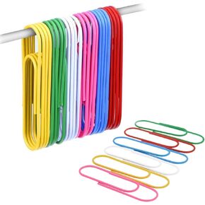 Giant Paper Clip Jumbo - 56 Pcs 4 Inch Extra Large Colored Decorative Paperclips Smooth, Fun Big Binder Paper Clips (7 Colors, 10cm)