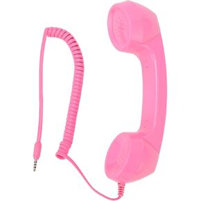 Jiawu Vintage Retro Telephone Handset, Cell Phone Receiver MIC Microphone Speaker for Cellphone, Smartphone and Computers, Old Telephone Headse with 3.5 mm Socket (Black) in Saudi Arabia