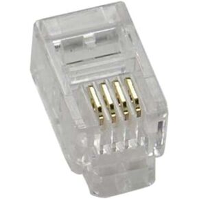 Corpco 100PACK Telephone Handset Plug 4P4C RJ9 RJ10 RJ22 Modular Plug Crimp On Connector