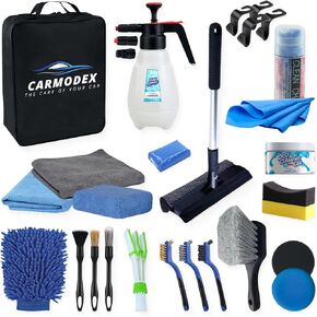Car Wash Cleaning Kit, Manual Foam Sprayer, Premium Brushes, Professional Interior/Exterior Car Detailing Kit – Car Care Gift Tool Set for Women and Men, 25pcs Car Detailing Kit for Vehicles