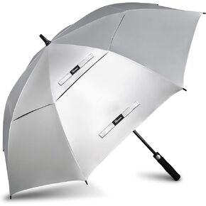 NINEMAX Golf Umbrella UV Potection: 51/54/62/68 Inch Large UV Umbrellas Sun Protection - UV Blocking Sun Umbrella Windproof,UPF Silver Umbrellas Sun Blocking,Extra Large Golf Cart Umbrella Auto Open