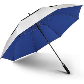 NINEMAX Golf Umbrella UV Potection: 51/54/62/68 Inch Large UV Umbrellas Sun Protection - UV Blocking Sun Umbrella Windproof,UPF Silver Umbrellas Sun Blocking,Extra Large Golf Cart Umbrella Auto Open in Kuwait