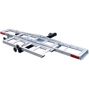 MaxxHaul 50711 Hitch Mounted Aluminum Motorcycle Dirt Bike Carrier with Ramp 400 Lbs Capacity