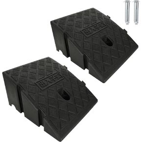 2 Pack Curb Ramps 4" Rise Height Heavy Duty Driveway Curb Ramps Portable Threshold Ramps Track Ramps Small Step Ramps for Cars, Wheelchairs, Bikes,Motorcycles