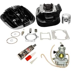 BLACKHORSE-RACING for 88-06 Yamaha Blaster 200 YFS200 Cylinder Head Piston Carburetor Top End Rebuild Kit