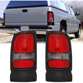 Tail Light Assembly Compatible With 2002-2006 Dodge Ram 1500/2003-2006 Dodge Ram 2500 3500 Driver and Passenger Side Rear Brake Lamps With Bulb Inside And Wiring Harness Replaces#CH2801147 CH280014