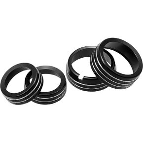 ACROPIX Aluminum Alloy AC Climate Control Knob Ring Air Conditioner Switch Cover Trim Fit for Dodge for Ram 1500 2500 3500 2013-2017 - Pack of 4 Black