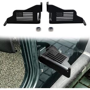 Bestaoo Black Exterior Door Hinge Front Foot Peg Rest Pedal for 1997-2006 Jeep Wrangler TJ - 1 Pair