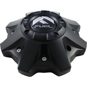 FUEL Matte Black Chrome Rivets Wheel Center Caps One (1) 1002-53B M-447 8-Lug (with Screws)