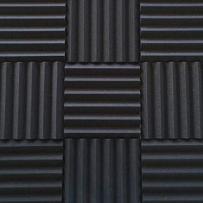 ألواح إسفنجية صوتية احترافية - بلاط على شكل إسفين مقاس 12 × 12 × 2 بوصة - 4 عبوات - رغوة استوديو لتخميد الصوت - رغوة عازلة للصوت للجدران والأسقف (لون الفحم)