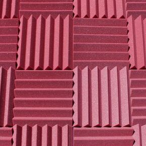 Professional Acoustic Foam Panels - Wedge Style 12x12x2" Tiles - 4 Pack - Studio Foam for Sound Dampening - Soundproofing Foam for Walls and Ceilings (Rosy Beige Color)