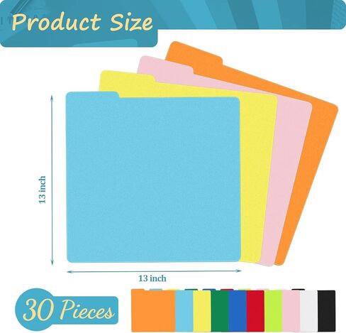 30 Pcs Vinyl Record Dividers LP Record Dividers Plastic Album Record Dividers Bulk Multicolor Vinyl Separators with Tabs for 33 RPM, 13 x 13 Inches in Saudi Arabia