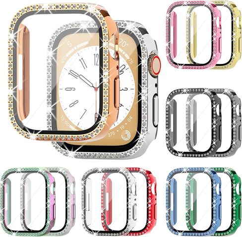 12-Pack Rc-Z Bling Case for Apple Watch 40mm SE (2nd Gen) Series 6 5 4 Screen Protector, Women Glitter Diamond Rhinestone Bumper Face Cover for iWatch Accessories 40 mm in Saudi Arabia