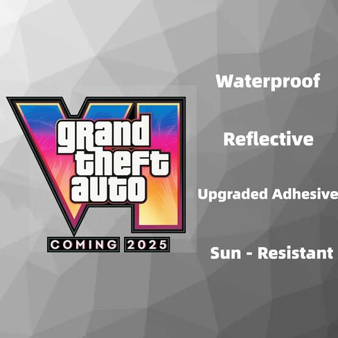 ملصق ممتص الصدمات للسيارة، ملصق Grand Theft Auto VI للسيارة، ملصق فينيل ملون عاكس، 7.9 × 7.9 ملصق كمبيوتر محمول Vice City GTA 6 شارات مقاومة للماء للسيارات والدراجات النارية وسيارات الدفع الرباعي والشاحنات in Kuwait