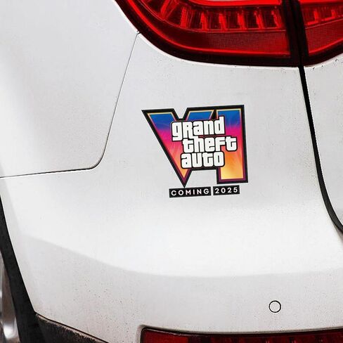 ملصق ممتص الصدمات للسيارة، ملصق Grand Theft Auto VI للسيارة، ملصق فينيل ملون عاكس، 7.9 × 7.9 ملصق كمبيوتر محمول Vice City GTA 6 شارات مقاومة للماء للسيارات والدراجات النارية وسيارات الدفع الرباعي والشاحنات in Kuwait