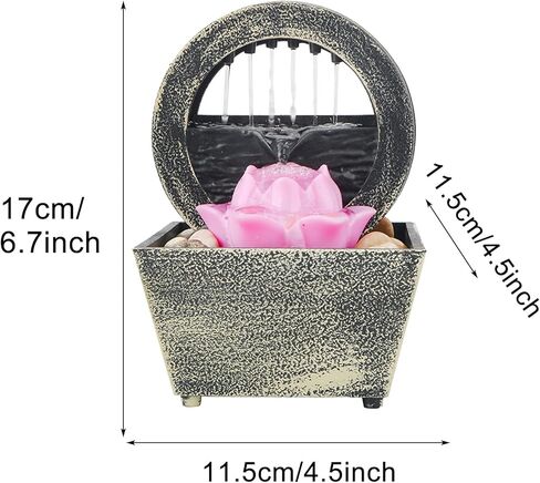 نافورة مياه لديكور سطح المكتب، نافورة مياه داخلية تعمل بالبطارية للاسترخاء فينغ شوي زن لتزيين المكتب المنزلي in Kuwait