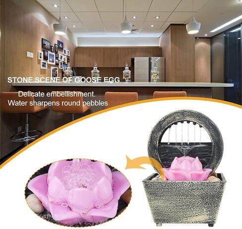 نافورة مياه لديكور سطح المكتب، نافورة مياه داخلية تعمل بالبطارية للاسترخاء فينغ شوي زن لتزيين المكتب المنزلي in Kuwait