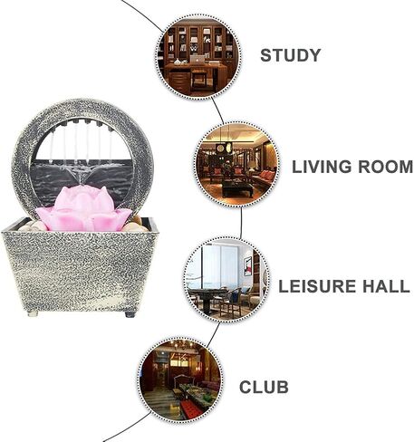 نافورة مياه لديكور سطح المكتب، نافورة مياه داخلية تعمل بالبطارية للاسترخاء فينغ شوي زن لتزيين المكتب المنزلي in Kuwait