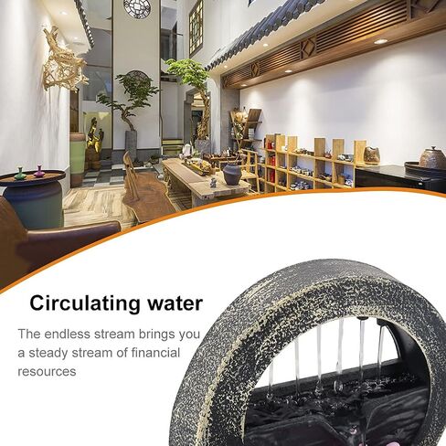 نافورة مياه لديكور سطح المكتب، نافورة مياه داخلية تعمل بالبطارية للاسترخاء فينغ شوي زن لتزيين المكتب المنزلي in Kuwait