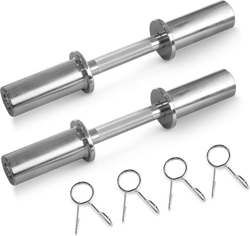 LAJIAOZ 16" Adjustable Olympic Dumbbell Handles(WEIGHT CAPACITY: 150LBS), Pair of Loadable Dumbbell Bars for 2" Olympic Weight Plates, with 4 Spring Collars for Home Gym Workout Strength Training Fitness in Saudi Arabia