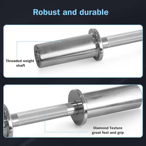 LAJIAOZ 16" Adjustable Olympic Dumbbell Handles(WEIGHT CAPACITY: 150LBS), Pair of Loadable Dumbbell Bars for 2" Olympic Weight Plates, with 4 Spring Collars for Home Gym Workout Strength Training Fitness in Saudi Arabia