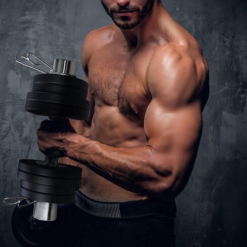 LAJIAOZ 16" Adjustable Olympic Dumbbell Handles(WEIGHT CAPACITY: 150LBS), Pair of Loadable Dumbbell Bars for 2" Olympic Weight Plates, with 4 Spring Collars for Home Gym Workout Strength Training Fitness in Saudi Arabia
