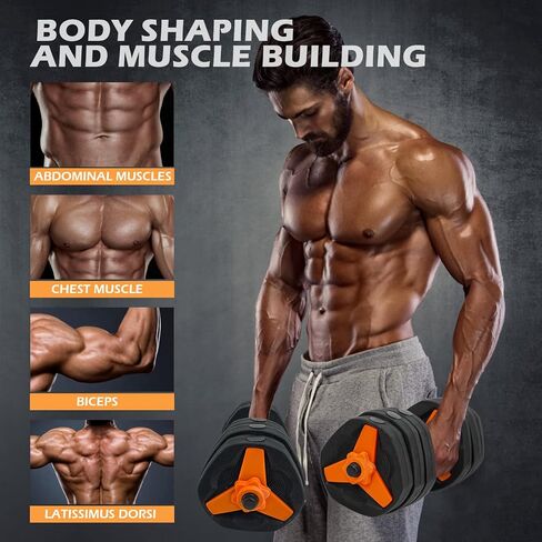 مجموعة دمبل الأوزان الحيوية، مجموعة دمبل قابلة للتعديل تصل إلى 40 59 90 رطلاً، مجموعة أوزان للتمرين المنزلي مع موصل، مجموعة أوزان منزلية غير دوارة، مثلث، خليط أسمنتي in Kuwait