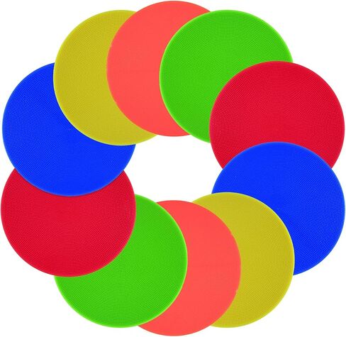 علامات بقعة للأطفال 10 قطع 9 بوصة غير قابلة للانزلاق PVC خفة الحركة بقع بولي مسطحة مخاريط أرضية نقاط أرضية حصيرة لصالة الألعاب الرياضية وكرة القدم وكرة السلة والتدريب الرياضي وأنشطة الفصول الدراسية في مرحلة ما قبل المدرسة in Kuwait