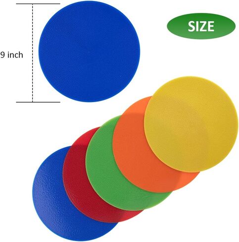 علامات بقعة للأطفال 10 قطع 9 بوصة غير قابلة للانزلاق PVC خفة الحركة بقع بولي مسطحة مخاريط أرضية نقاط أرضية حصيرة لصالة الألعاب الرياضية وكرة القدم وكرة السلة والتدريب الرياضي وأنشطة الفصول الدراسية في مرحلة ما قبل المدرسة in Kuwait