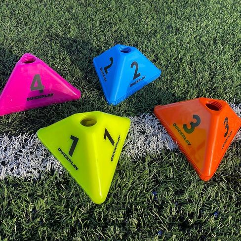 مخاريط إدراكية سريعة اللعب - مجموعة مكونة من 16 مخاريط كرة قدم ملونة نابضة بالحياة مع مخروط تدريب كرة قدم مرقم ومعدات تدريب in Kuwait