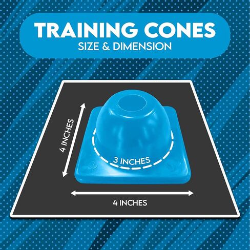 purifyou 9in / 6in / 2in Set of 12 Heavy Duty Agility Training & Motorcycle Cones for Sports & Kids | Flexible Heavy Duty Cones for Bikes, Traffic, Soccer Drills Coaching & Field Marker (Blue) in Saudi Arabia