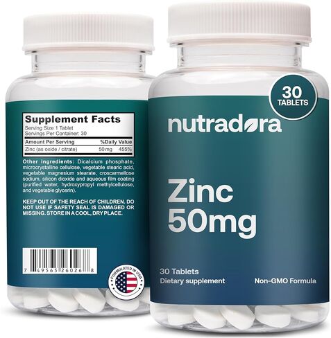 مكملات الزنك للرجال والنساء - مكملات الزنك 50 ملغ تدعم الجهاز المناعي، والبشرة الصحية، وتحسن الرؤية ومضادات الأكسدة، تركيبة غير معدلة وراثيًا، تم تركيبها في الولايات المتحدة الأمريكية، 30 قرصًا in Kuwait