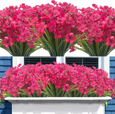 Artificial Fall Flowers for Outdoors, 20 Bundles Faux Plants No Fade Plastic Shrubs Autumn Decor Farmhouse Home Garden Thanksgiving (Fall Orange) in Saudi Arabia