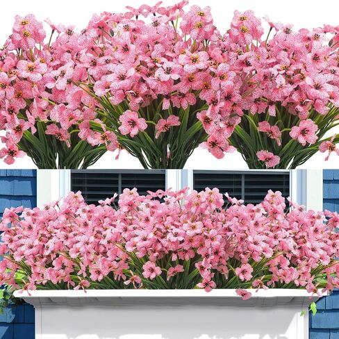 Artificial Fall Flowers for Outdoors, 20 Bundles Faux Plants No Fade Plastic Shrubs Autumn Decor Farmhouse Home Garden Thanksgiving (Fall Orange) in Saudi Arabia