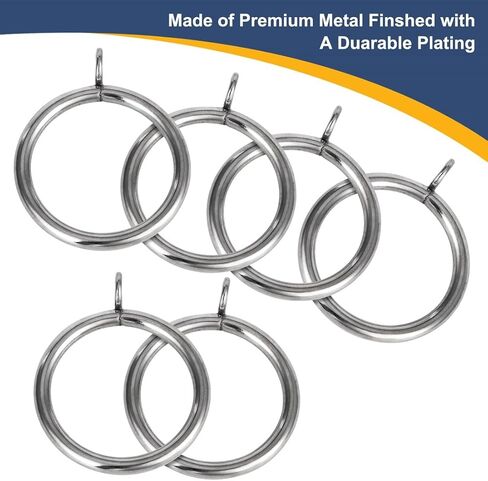 Thick Metal Curtain Rings,2.0-Inch Inner Diameter 0.24-Inch Wire Diameter,Fit up 1.7-inch Rods (Antique Brass-18Pcs) in Kuwait