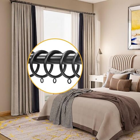 Thick Metal Curtain Rings,2.0-Inch Inner Diameter 0.24-Inch Wire Diameter,Fit up 1.7-inch Rods (Antique Brass-18Pcs) in Saudi Arabia