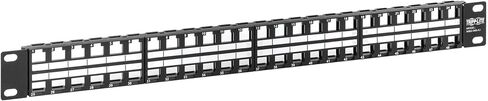 لوحة تصحيح كيستون فارغة غير محمية من Tripp Lite 48 منفذ RJ45 - USB وHDMI وRJ45 وCat5e وCat6 متوافقة مع حجر المفاتيح للوسائط المتعددة - حامل حامل 1U، فولاذ عالي التحمل، ضمان الشركة المصنعة (N062-048-KJ) in Saudi Arabia